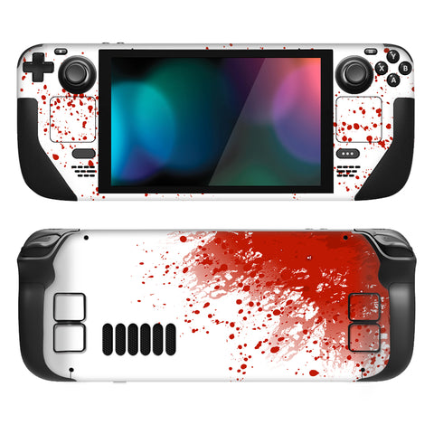 PlayVital Full Set Protective Skin Decal for Steam Deck LCD, Custom Stickers Vinyl Cover for Steam Deck OLED - Blood Splash - SDTM056