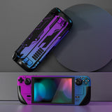 PlayVital Full Set Protective Skin Decal for Steam Deck LCD, Custom Stickers Vinyl Cover for Steam Deck OLED - Neon Cyber - SDTM063