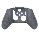 PlayVital Gray 3D Studded Edition Anti-slip Silicone Cover Skin for Xbox Series X Controller, Soft Rubber Case Protector for Xbox Series S Controller with 6 Black Thumb Grip Caps - SDX3006