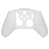 PlayVital Clear White 3D Studded Edition Anti-slip Silicone Cover Skin for Xbox Series X/S Controller, Rubber Case Protector for Xbox Series X/S Controller with 6 Clear White Thumb Grip Caps - SDX3012