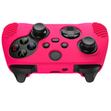 PlayVital Bright Pink 3D Studded Edition Anti-slip Silicone Cover Skin for Xbox Series X Controller, Soft Rubber Case Protector for Xbox Series S Controller with 6 Black Thumb Grip Caps - SDX3019