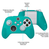 PlayVital Aqua Green 3D Studded Edition Anti-slip Silicone Cover Skin for Xbox Series X Controller, Soft Rubber Case Protector for Xbox Series S Controller with 6 White Thumb Grip Caps - SDX3010