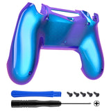 eXtremeRate Purple Blue Chameleon Cover Bottom Shell Repair Part for PS4 Slim Pro Controller JDM-040 JDM-050 JDM-055 - SP4BP01