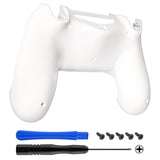 eXtremeRate White Bottom Shell, Back Housing Case Cover, Game Improvement Replacement Parts for PS4 Slim Pro Controller JDM-040, JDM-050 and JDM-055 - SP4BP08