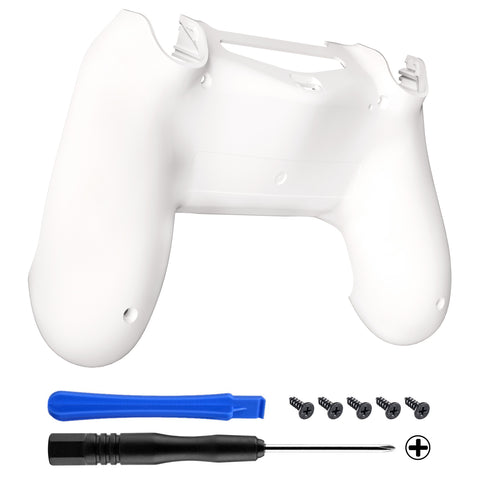 eXtremeRate White Bottom Shell, Back Housing Case Cover, Game Improvement Replacement Parts for PS4 Slim Pro Controller JDM-040, JDM-050 and JDM-055 - SP4BP08