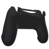 eXtremeRate Black Bottom Shell, Soft Touch Back Housing Case Cover, Game Improvement Replacement Parts for PS4 Slim Pro Controller JDM-040, JDM-050 and JDM-055 - SP4BP09