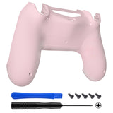 eXtremeRate Cherry Blossoms Pink Bottom Shell, Back Housing Case Cover, Game Improvement Replacement Parts for PS4 Slim Pro Controller JDM-040, JDM-050 and JDM-055 - SP4BP12