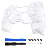 eXtremeRate Transparent Crystal Clear Front Housing Shell Faceplate Cover for PS4 Slim PS4 Pro Controller (CUH-ZCT2 JDM-040 JDM-050 JDM-055) - SP4FM01G
