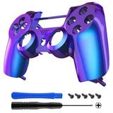 eXtremeRate Purple and Blue Chameleon Front Housing Shell Faceplate for PS4 Slim Pro Controller (CUH-ZCT2 JDM-040 JDM-050 JDM-055) - SP4FP01