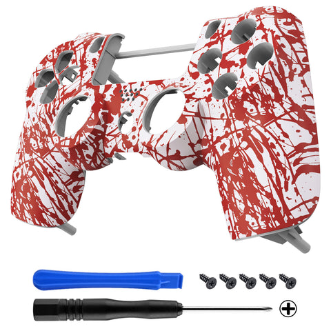 eXtremeRate Blood Soft Touch Grip Front Housing Shell Faceplate for PS4 Slim Pro Controller (CUH-ZCT2 JDM-040 JDM-050 JDM-055) - SP4FS14