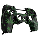 eXtremeRate Green Weeds Leaves Front Housing Shell Faceplate for PS4 Slim PS4 Pro Controller (CUH-ZCT2 JDM-040 JDM-050 JDM-055) - SP4FT05