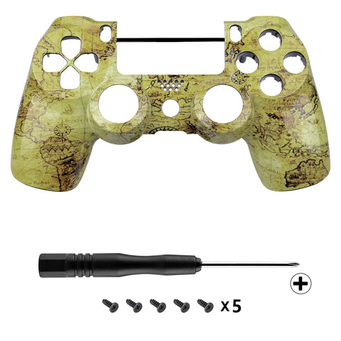 eXtremeRate Map for Age of Discovery Front Housing Shell Faceplate Cover for PS4 Slim PS4 Pro Controller (CUH-ZCT2 JDM-040 JDM-050 JDM-055) - SP4FT28