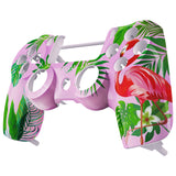 eXtremeRate Tropical Flamingo Patterned Faceplate Front Housing Shell Cover Replacement Part for PS4 Slim Pro Game Controller JDM-040 JDM-050 JDM-055 - SP4FT41