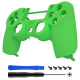 eXtremeRate Soft Touch Grip Green Front Housing Shell Faceplate for PS4 Slim PS4 Pro Controller (CUH-ZCT2 JDM-040 JDM-050 JDM-055) - SP4FX04