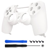 eXtremeRate White Front Housing Shell Faceplate for PS4 Slim Pro Controller (CUH-ZCT2 JDM-040 JDM-050 JDM-055) - SP4FX06