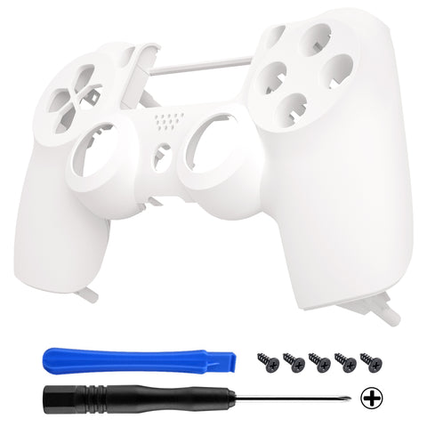 eXtremeRate White Front Housing Shell Faceplate for PS4 Slim Pro Controller (CUH-ZCT2 JDM-040 JDM-050 JDM-055) - SP4FX06