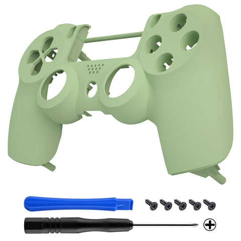 eXtremeRate Matcha Green Faceplate Cover, Front Housing Shell Case, Comfortable Replacement Kit for PS4 Slim PS4 Pro JDM-040 JDM-050 JDM-055 Controller - Controller NOT Included - SP4FX21