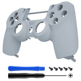 eXtremeRate New Hope Gray Faceplate Cover, Front Housing Shell Case, Comfortable Replacement Kit for PS4 Slim PS4 Pro JDM-040 JDM-050 JDM-055 Controller - Controller NOT Included - SP4FX22