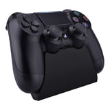 eXtremeRate Solid Black Controller Display Stand for PS4, Gamepad Accessories Desk Holder for PS4 Slim PS4 Pro Controller with Rubber Pads - SP4H01