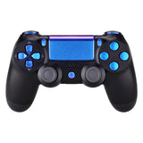 eXtremeRate D-pad R1 L1 R2 L2 Trigger Touchpad Action Home Share Options Buttons, Chameleon Purple Blue Full Set Buttons Repair Kits with Tools for 4 PS4 Slim PS4 Pro CUH-ZCT2 Controller - SP4J0401