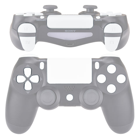 eXtremeRate Replacement D-pad R1 L1 R2 L2 Triggers Touchpad Action Home Share Options Buttons, White Full Set Buttons Repair Kits with Tool for PS4 Slim PS4 Pro CUH-ZCT2 Controller - SP4J0404