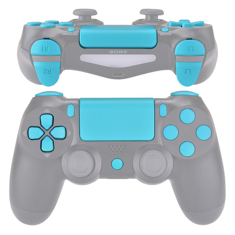 eXtremeRate Replacement D-pad R1 L1 R2 L2 Triggers Touchpad Action Home Share Options Buttons, Heaven Blue Full Set Buttons Repair Kits with Tool for PS4 Slim PS4 Pro CUH-ZCT2 Controller - SP4J0410