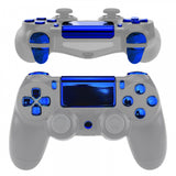 eXtremeRate Chrome Blue Replacement D-pad R1 L1 R2 L2 Triggers Touchpad Action Home Share Options Buttons, Full Set Buttons Repair Kits with Tool for PS4 Slim PS4 Pro CUH-ZCT2 Controller - SP4J0416