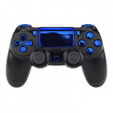 eXtremeRate Chrome Blue Replacement D-pad R1 L1 R2 L2 Triggers Touchpad Action Home Share Options Buttons, Full Set Buttons Repair Kits with Tool for PS4 Slim PS4 Pro CUH-ZCT2 Controller - SP4J0416