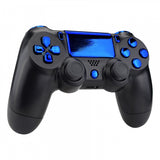 eXtremeRate Chrome Blue Replacement D-pad R1 L1 R2 L2 Triggers Touchpad Action Home Share Options Buttons, Full Set Buttons Repair Kits with Tool for PS4 Slim PS4 Pro CUH-ZCT2 Controller - SP4J0416