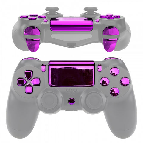 eXtremeRate Chrome Purple Replacement D-pad R1 L1 R2 L2 Triggers Touchpad Action Home Share Options Buttons, Full Set Buttons Repair Kits with Tool for PS4 Slim PS4 Pro CUH-ZCT2 Controller - SP4J0417