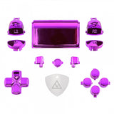 eXtremeRate Chrome Purple Replacement D-pad R1 L1 R2 L2 Triggers Touchpad Action Home Share Options Buttons, Full Set Buttons Repair Kits with Tool for PS4 Slim PS4 Pro CUH-ZCT2 Controller - SP4J0417