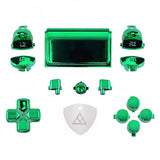 eXtremeRate Chrome Green Replacement D-pad R1 L1 R2 L2 Triggers Touchpad Action Home Share Options Buttons, Full Set Buttons Repair Kits with Tool for PS4 Slim PS4 Pro CUH-ZCT2 Controller - SP4J0418