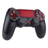 eXtremeRate Scarlet Red Classical Symbols Replacement Full Set Buttons for PS4 Slim PS4 Pro CUH-ZCT2 Controller - Compatible with PS4 DTFS LED Kit - Controller NOT Included - SP4J0502