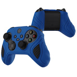 PlayVital Scorpion Edition Two-Tone Anti-Slip Silicone Case Cover for Xbox Series X/S Controller, Soft Rubber Case for Xbox Core Controller with Thumb Grip Caps - Blue & Black - SPX3001