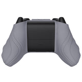 PlayVital Scorpion Edition Two-Tone Anti-Slip Silicone Case Cover for Xbox Series X/S Controller, Soft Rubber Case for Xbox Core Controller with Thumb Grip Caps - Metallic Gray & Dark Gray - SPX3006