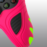 PlayVital Scorpion Edition Two-Tone Anti-Slip Silicone Case Cover for Xbox Series X/S Controller, Soft Rubber Case for Xbox Core Controller with Thumb Grip Caps - Bright Pink & Black - SPX3007