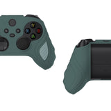 PlayVital Scorpion Edition Two-Tone Anti-Slip Silicone Case Cover for Xbox Series X/S Controller, Soft Rubber Case for Xbox Core Controller with Thumb Grip Caps - Templeton Gray & Jade Grey - SPX3009