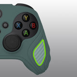 PlayVital Scorpion Edition Two-Tone Anti-Slip Silicone Case Cover for Xbox Series X/S Controller, Soft Rubber Case for Xbox Core Controller with Thumb Grip Caps - Templeton Gray & Jade Grey - SPX3009