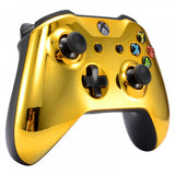 eXtremeRate Chrome Gold Edition Front Housing Shell Faceplate for Microsoft Xbox One X & One S Controller - SXOFD01