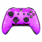 eXtremeRate Chrome Purple Edition Front Housing Shell Faceplate for Xbox One S & Xbox One X Controller (Model 1708) - SXOFD05