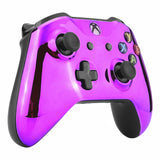 eXtremeRate Chrome Purple Edition Front Housing Shell Faceplate for Xbox One S & Xbox One X Controller (Model 1708) - SXOFD05