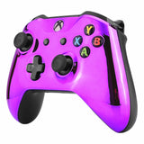 eXtremeRate Chrome Purple Edition Front Housing Shell Faceplate for Xbox One S & Xbox One X Controller (Model 1708) - SXOFD05