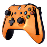 eXtremeRate Chrome Orange Edition Front Housing Shell Faceplate for Xbox One S & Xbox One X Controller (Model 1708) - SXOFD07