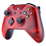 eXtremeRate Solid Clear Red Design Repair Part Housing Shell for Microsoft Xbox One X & One S Game Controller - SXOFM03