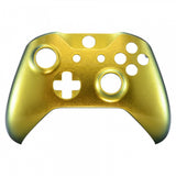 eXtremeRate Gold and Green Chameleon Front Housing Shell Faceplate for Microsoft Xbox One X & One S Controller - SXOFP03