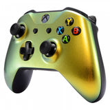 eXtremeRate Gold and Green Chameleon Front Housing Shell Faceplate for Microsoft Xbox One X & One S Controller - SXOFP03