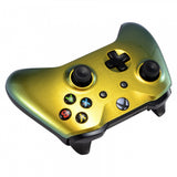 eXtremeRate Gold and Green Chameleon Front Housing Shell Faceplate for Microsoft Xbox One X & One S Controller - SXOFP03