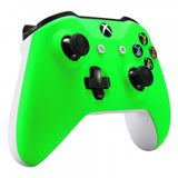 eXtremeRate Neon Green Soft Touch Grip Front Housing Shell Faceplate for Microsoft Xbox One X & One S Controller - SXOFP05