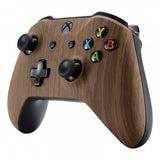 eXtremeRate Custom Wood Grain Soft Touch Top Housing Shell for Xbox One X & One S Controller - SXOFS01