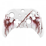 eXtremeRate Bloody Hand Patterned Front Housing Shell Case, Soft Touch Faceplate Cover Replacement Kit for Xbox One S & One X Controller (Model 1708) - SXOFT45X